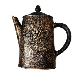 1972 Homco Tea Kettle  Coffee Pot Molded Plastic Wall  Plaque MCM Décor